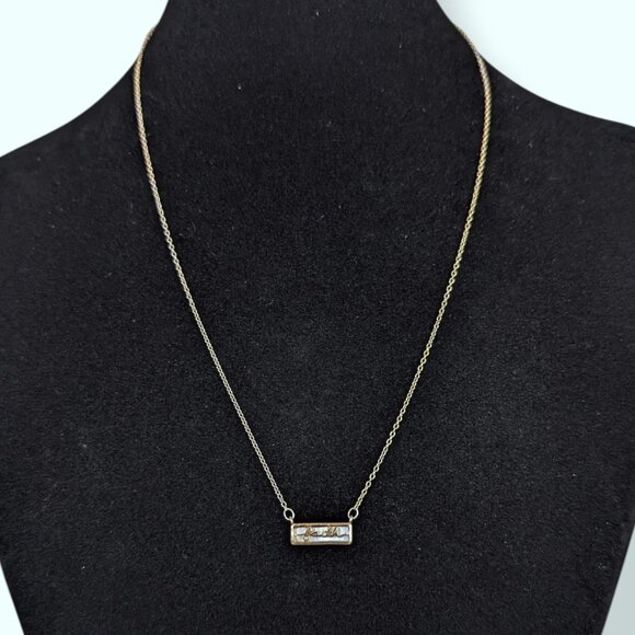 Dainty Mother of Pearl "Faith" Pendant Necklace - Picture 3 of 6